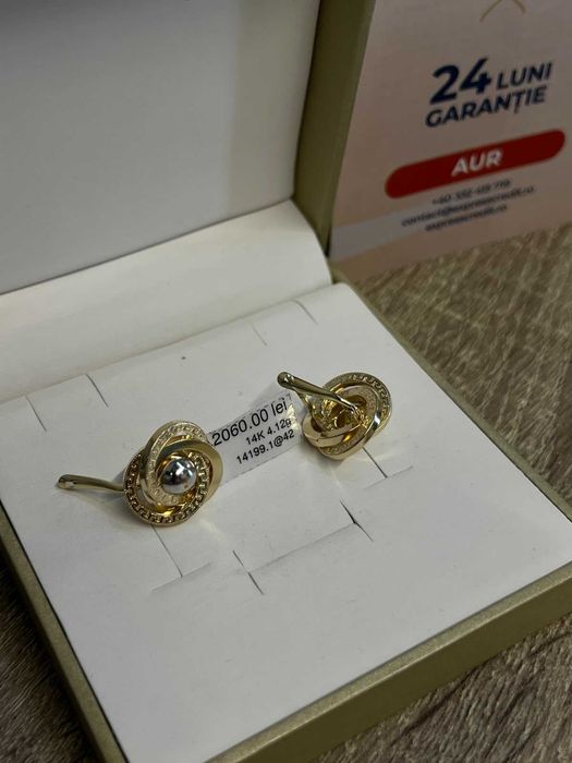 Cercei Aur 14K 4.12gr (AG42 B.14199) GARANTIE 24 LUNI