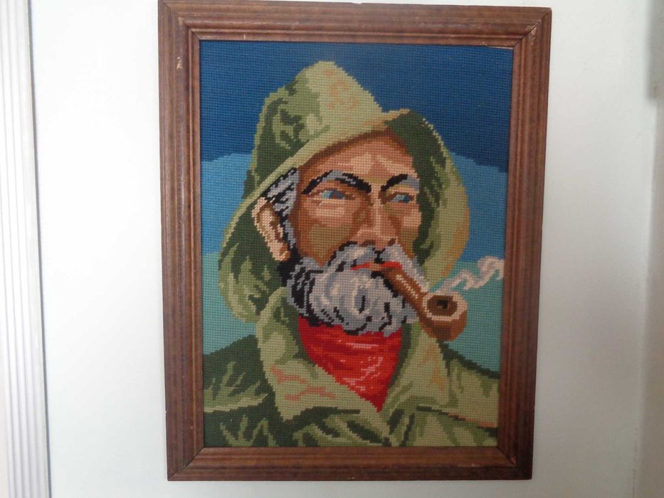 Продавам Ръчно шит гоблен „Старецът с лулата“