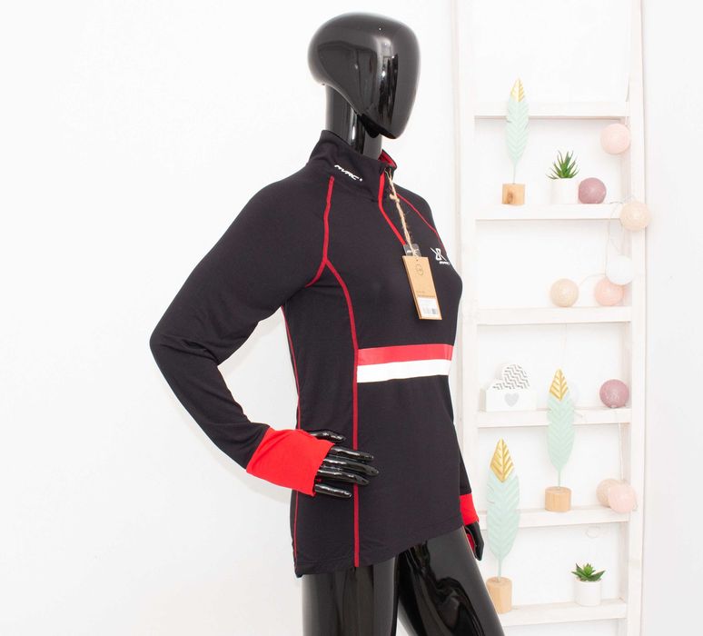 Revolution Race BambooSkin дамска блуза с цип термо бельо черна нова L