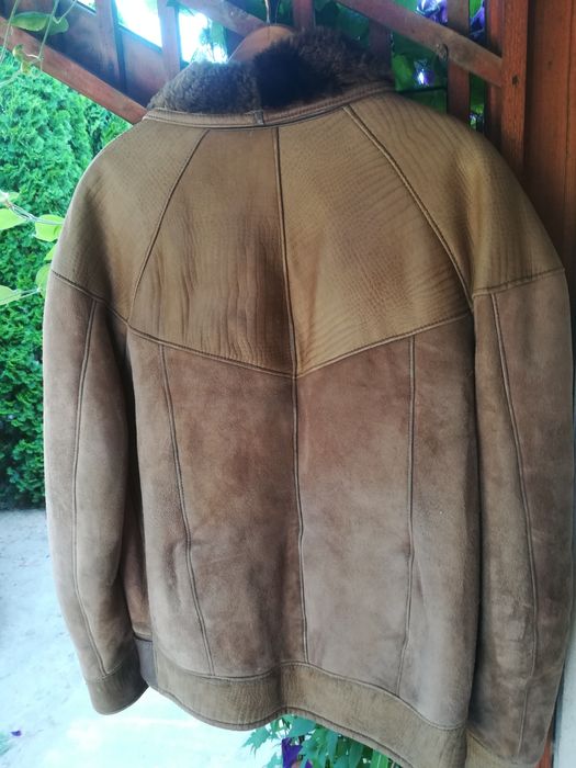 Geaca piele bărbați Sherling cu blana