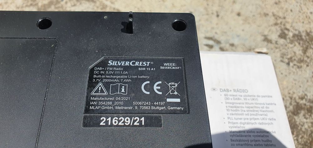 Silver crest радио/DAB+/bluetooth