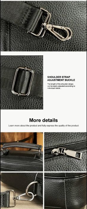 Мъжка класическа кожена чанта/Черна и Кафява естест. кожа -9% Промоция