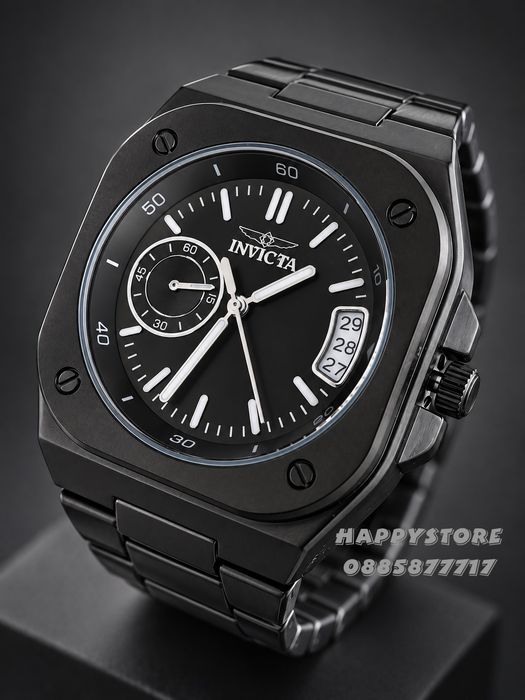 INVICTA Quadro Black 43 mm, Инвикта нов мъжки часовник