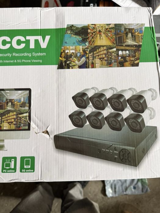 8 бр камери за видеонаблюдение + записващо у-во
