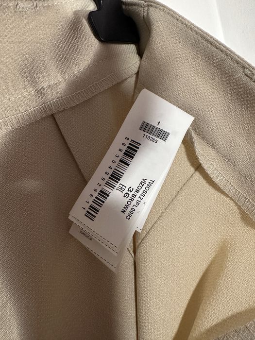 Pantaloni eleganți, de costum, pentru birou, crem, Trendyol, S (36)