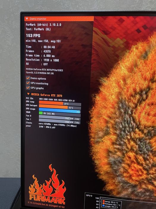 RTX 3070 | Идеал состояние 72/82 хотспот