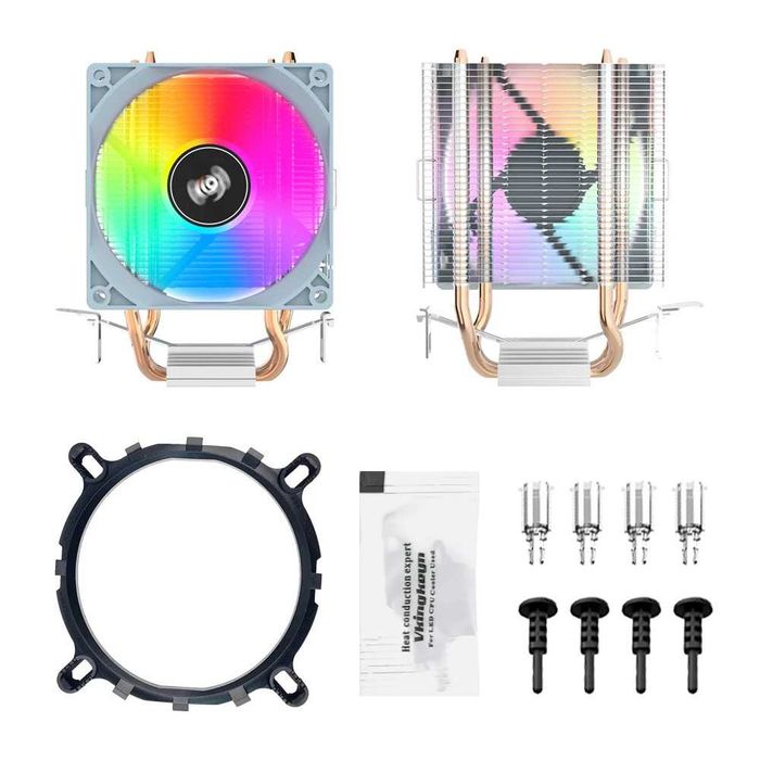 Aigo ICE200PRO CPU охладител, 3-pin PWM RGB вентилатор за Intel 1700/1150/1155/1156/1366 AMD AM2/AM3/AM4 cpu cooler