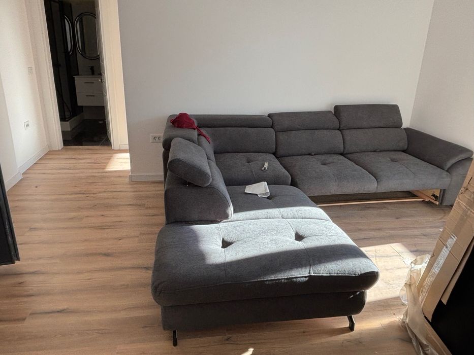 NOU, Canapea Coltar, Gri Inchis , Extensibila