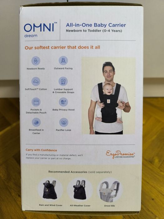 Оригинална ергораница Ergobaby Omni Dream Onyx-чисто нова