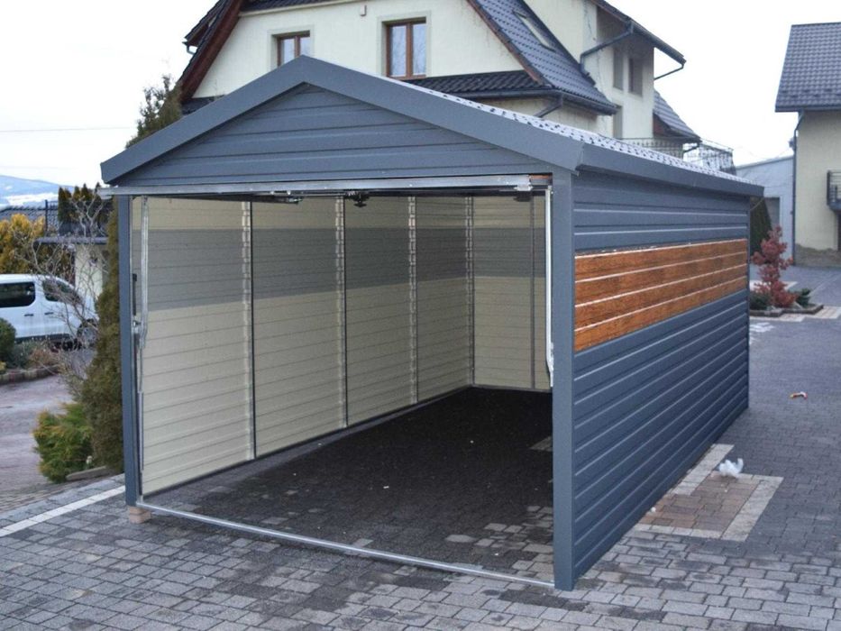Garaj Metalic Design 3x5 m EXTRALINE-PRO | Țiglă Metalică & Antracit | Montaj și Transport în toată ROMÂNIA