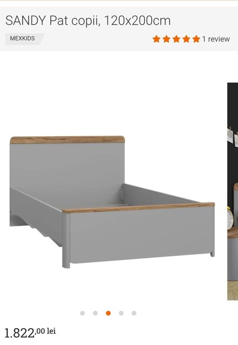 Vând pat 120x200 Mobexpert+saltea+somiera