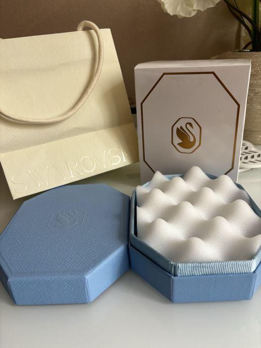 Colier/lanț angelic Swarovski argintiu în ambalajul nou baby blue