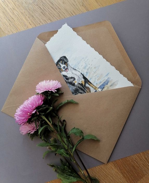Открытка ручной работы (акварель)