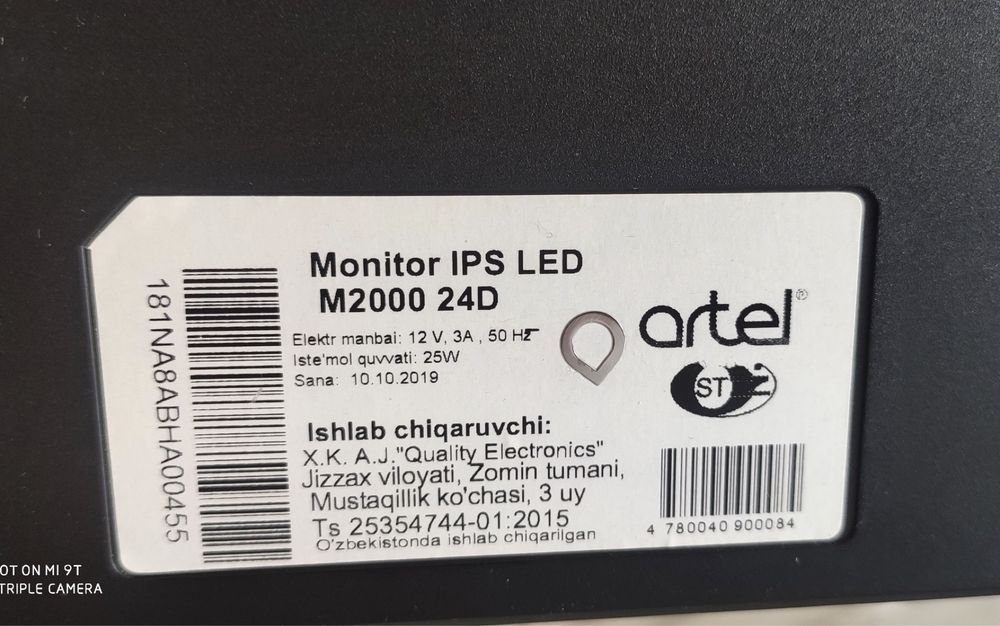 Artel Monitor ekran IPS LED M2000 24D
