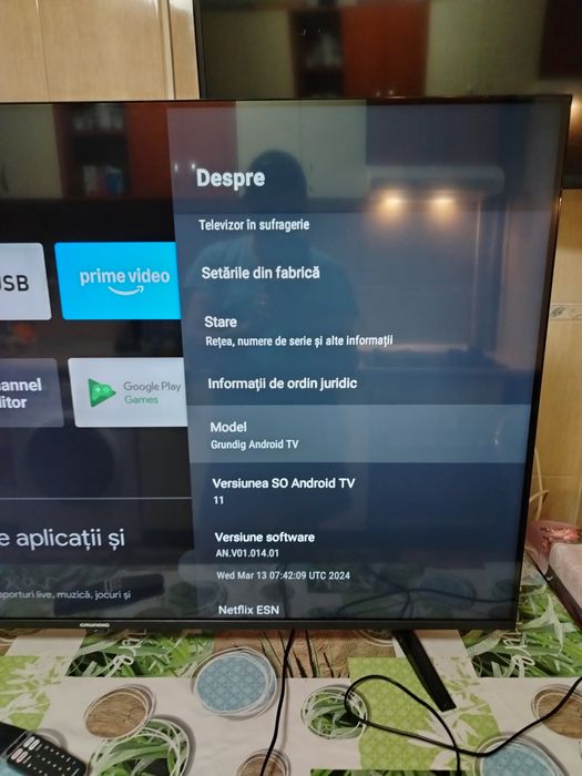 Vând televizor GRUNDING Smart android preț 850 fix