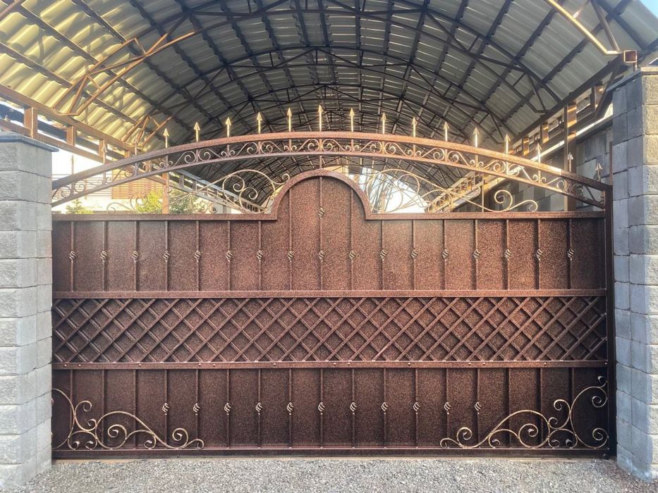 Покраска ворота забор