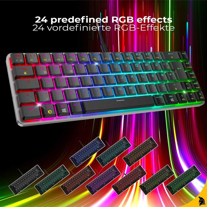 EMPIRE GAMING K241 Tastatură mecanică gaming PC DE QWERTZ,USB-C,MX Red