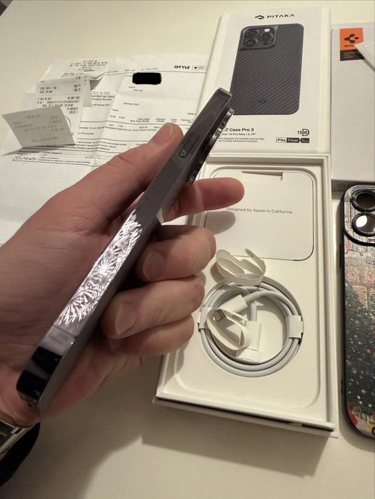 iPhone 14 Pro Max 256 Impecabil, full cutie, accesorii, pitaka carbon