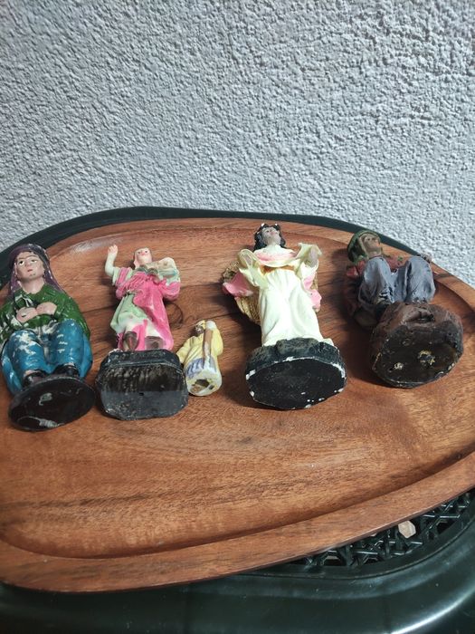 Lot 5 statuete sfinți vechi + Înger – frumoase, cu patină!