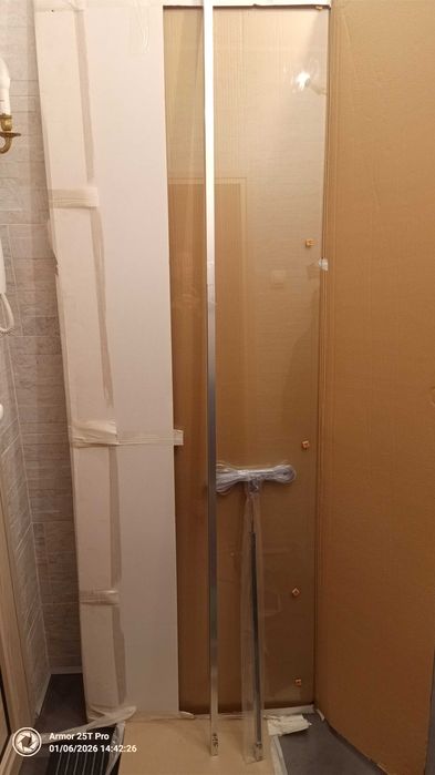 Стъклен параван за баня 70/200 см., прозрачен