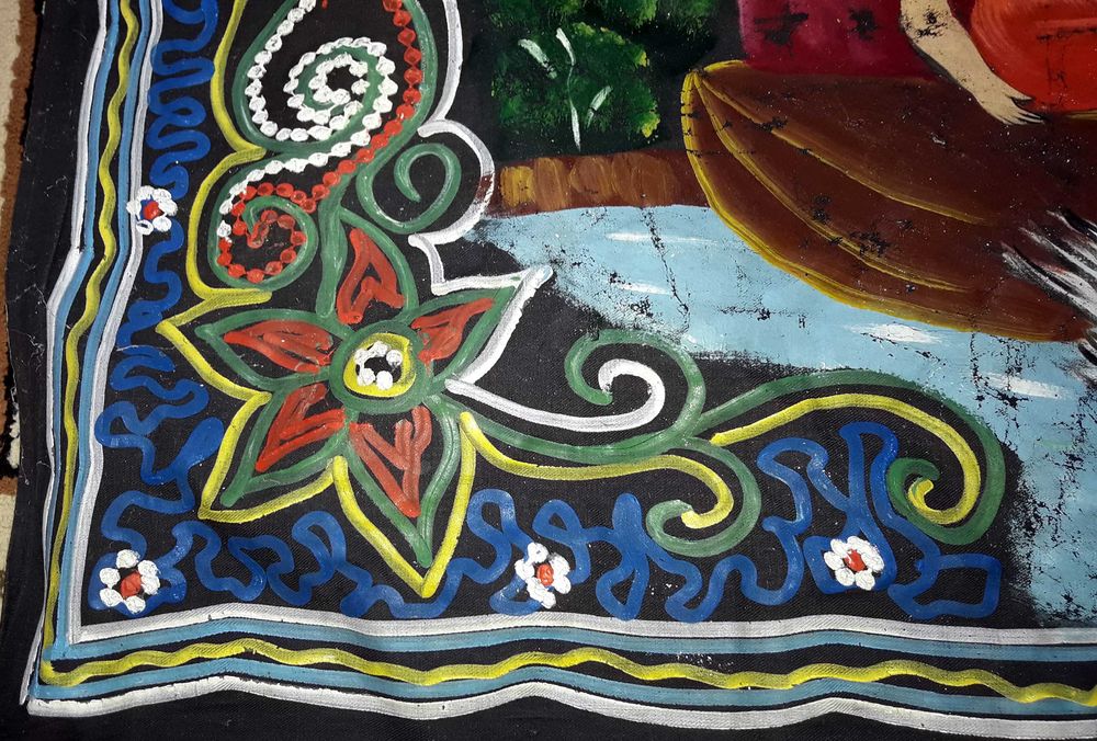 Оригинален ръчно рисуван ковьор за стена, началото на 20-ти век.