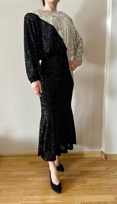 Вечернее платье чёрно-золотое из Монако