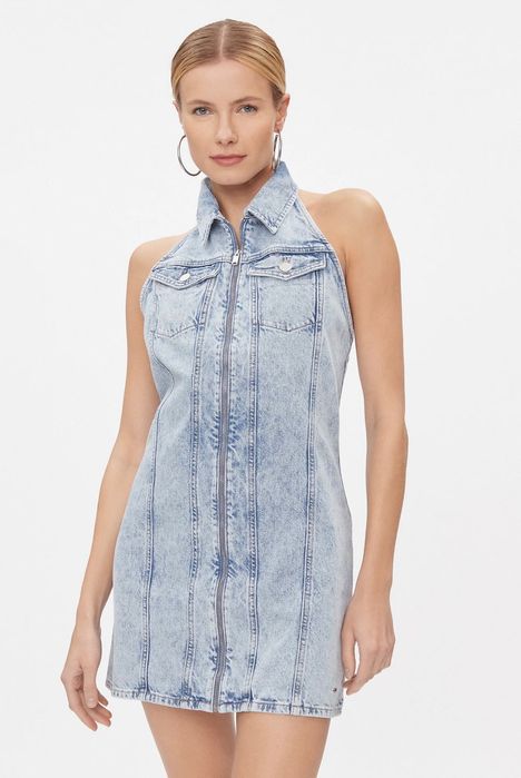Деним рокля с гол гръб Tommy Hilfiger