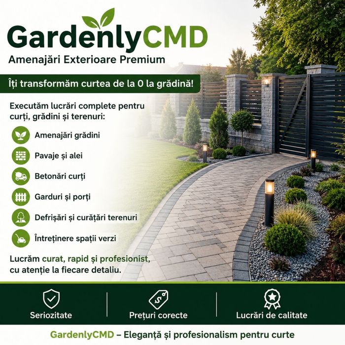 Amenajări Grădini Premium | Pavaje | Garduri | Betonări