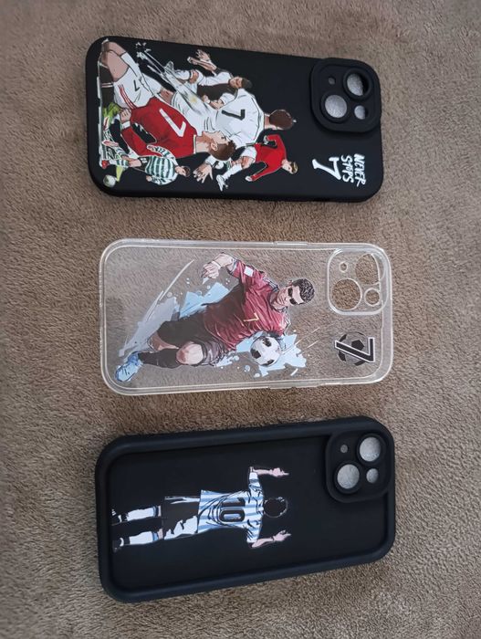 Кейс за телефон  iPhone 15 Меси Роналдо калъф с футболисти