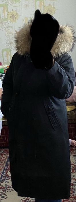 Парка черная теплая