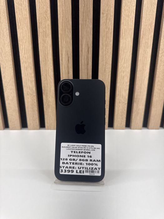Iphone 16 128Gb/100% Baterie GARANTIE/FACTURA #58225