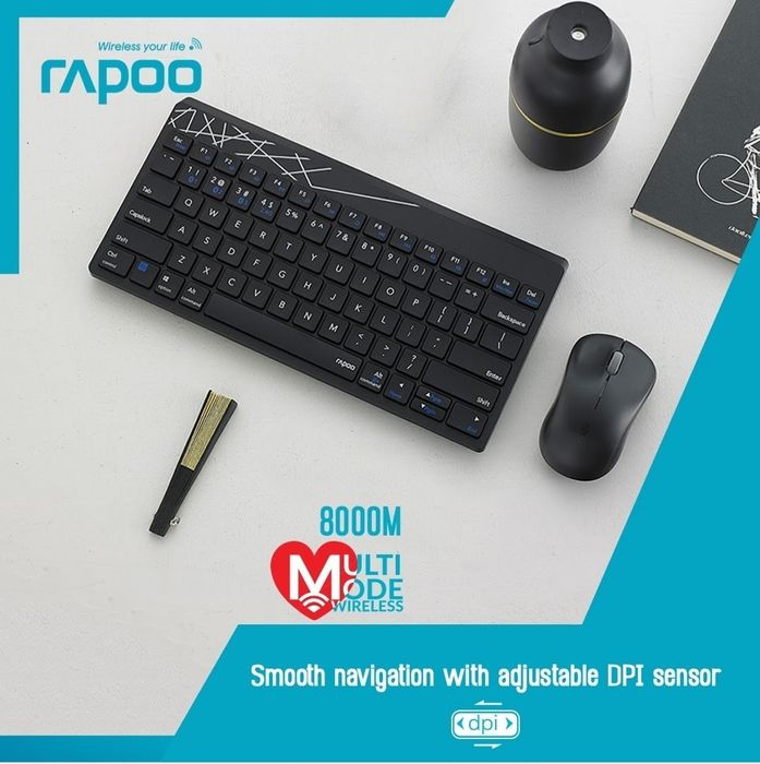 Rapoo 8000M СКИДКА клавиатура и мышка/мышь (Аналог Logitech MK240)