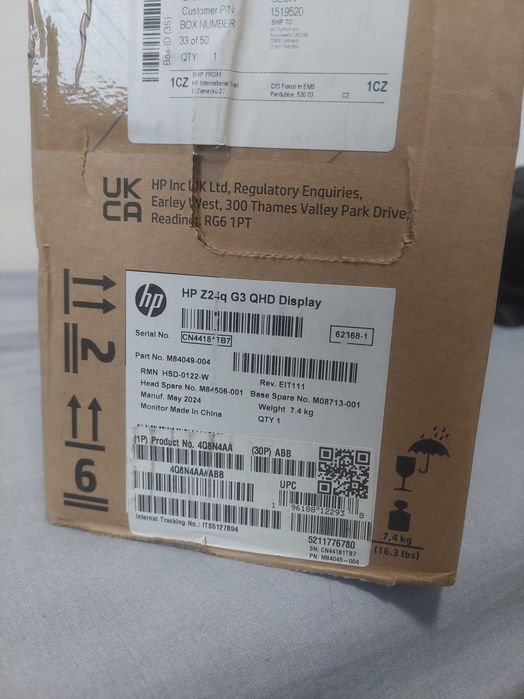 Monitor LED HP Z24q G3, 23.8", IPS, QHD, 90 Hz, 10Bit (1.07 miliarde)