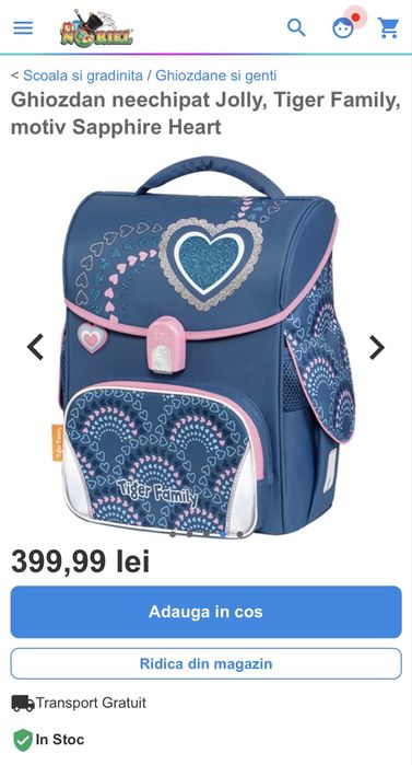 Ghiozadan pentru fetițe (6-10 ani) de la Noriel - calitate PREMIUM