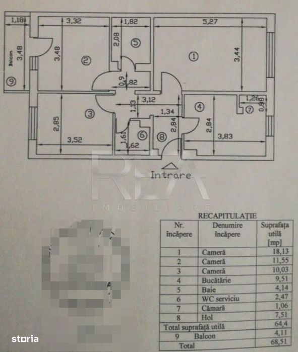 3 camere, et 4/4, bloc 1981, 68mp-Gorjului