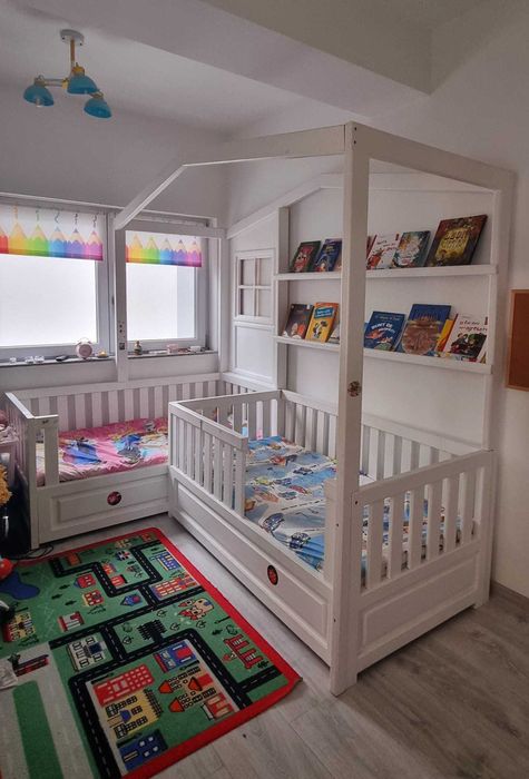 Pat tip căsuță pentru 2 copii