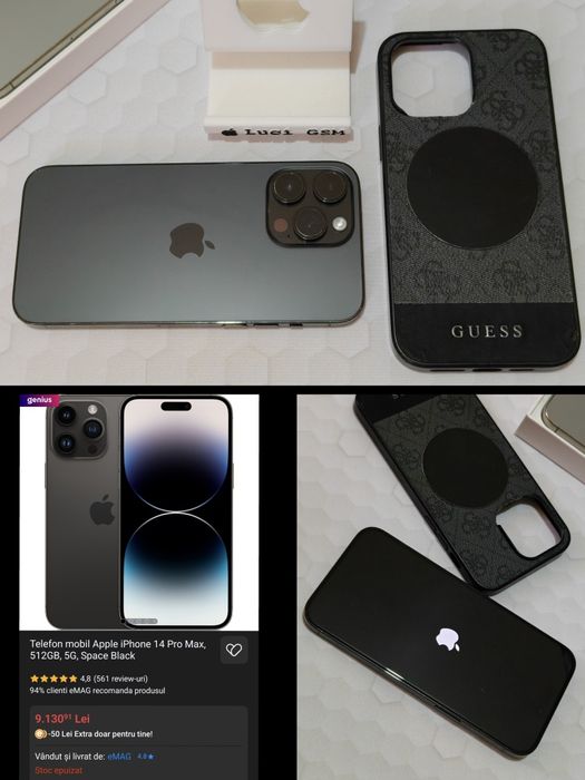 iPhone 14 PRO Max 5G (Space Black) 512GB cu Baterie 96%  Ofertă Preț