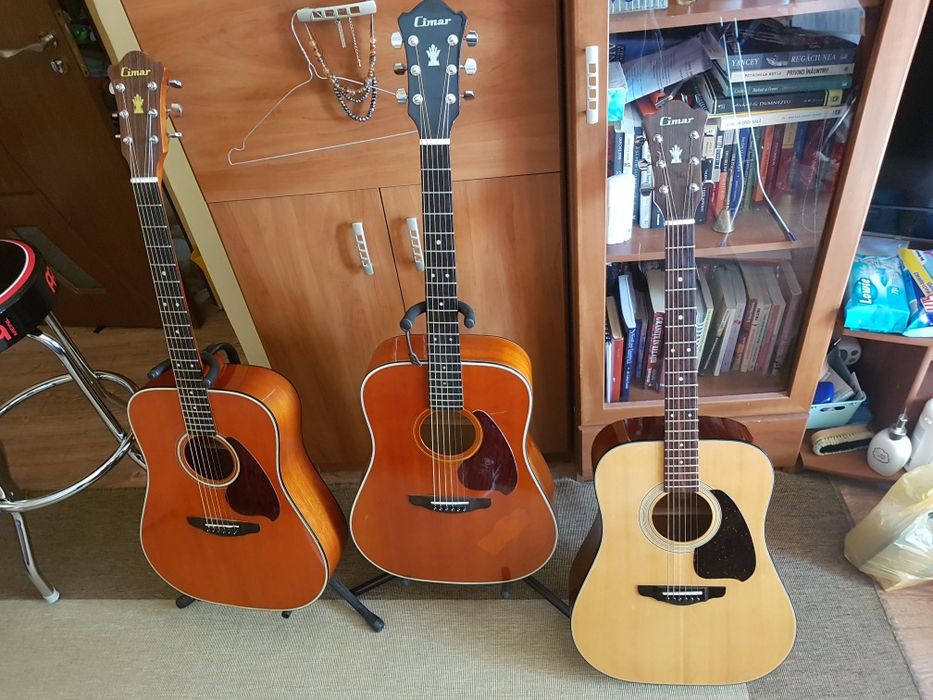 Chitară acustică Hondo lI H180A- Korea + Cimar Japan anii 80.