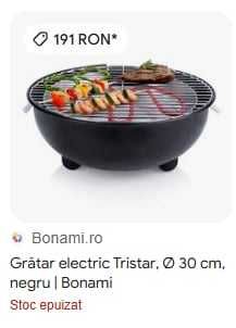 Gratar electric rotund, TRISTAR