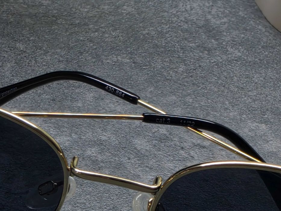 Ochelari de soare rotunzi cu ramă aurie, stil Retro / Unisex