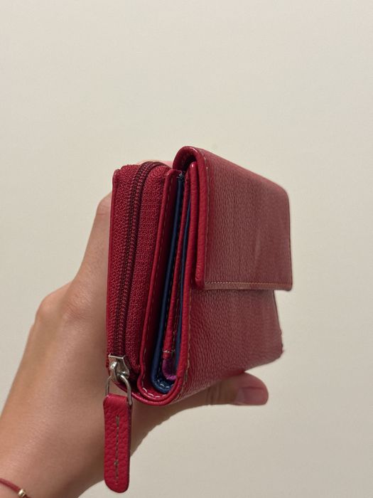 Червено портмоне естествена кожа
