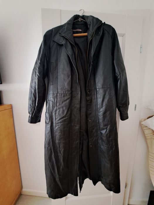 Haina piele Charles Klein XL foarte lunga, noua