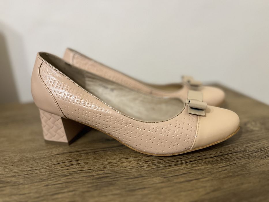 Pantofi piele naturală-roz pudrat-DESKA