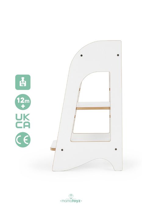 Учебна кула Монтесори бял МДФ