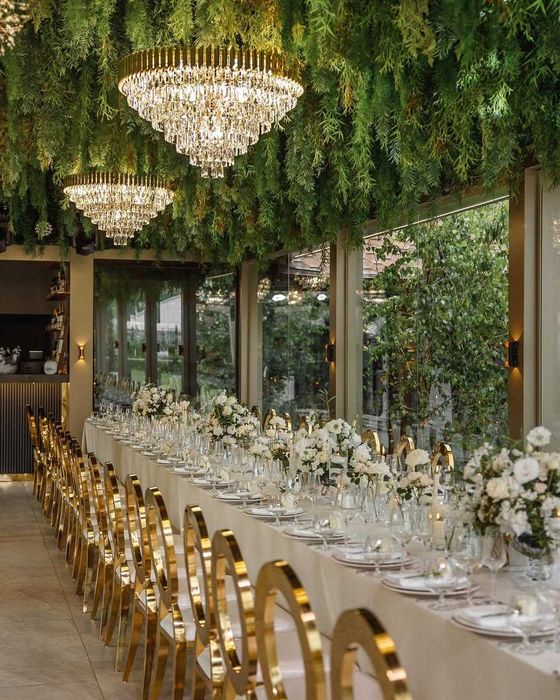 Scaune aurii inox Washington OZ medalion restaurant evenimente