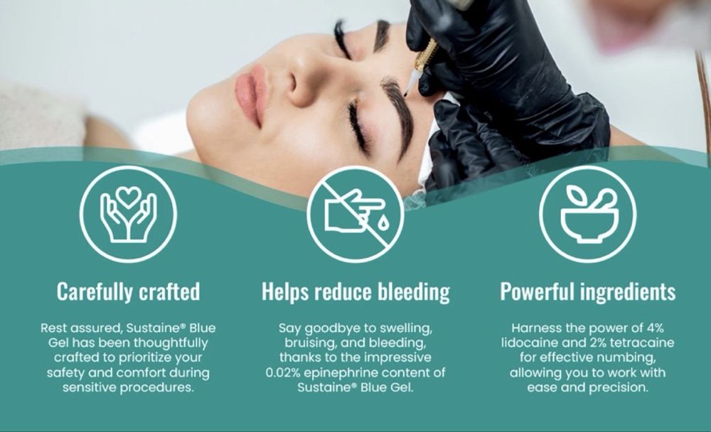 Обезболяващ Sustaine Blue Gel за татуировки и перманентен грим