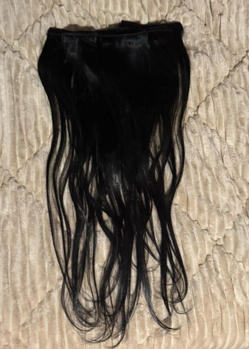 70 см черна естествена коса 200 г