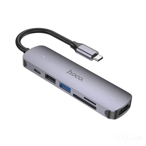 Hoco Type-C HUB “HB28” HDTV + PD + USB3.0 + USB2.0 + SD + TF, 100W