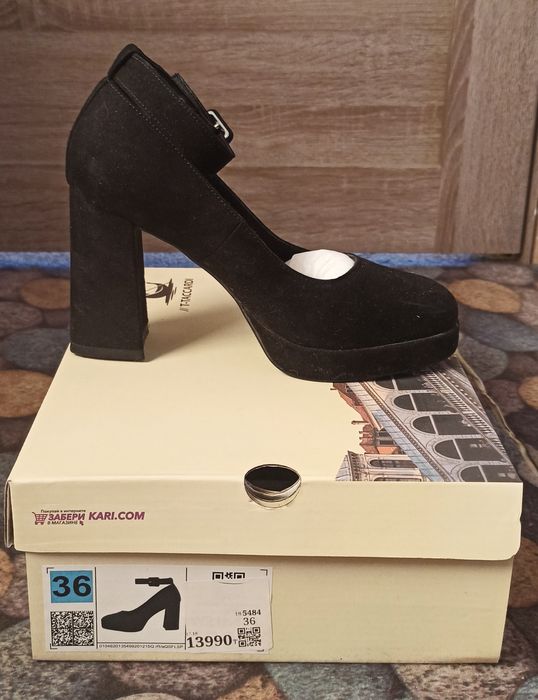 36р, БУ, замшевые туфли на платформе,