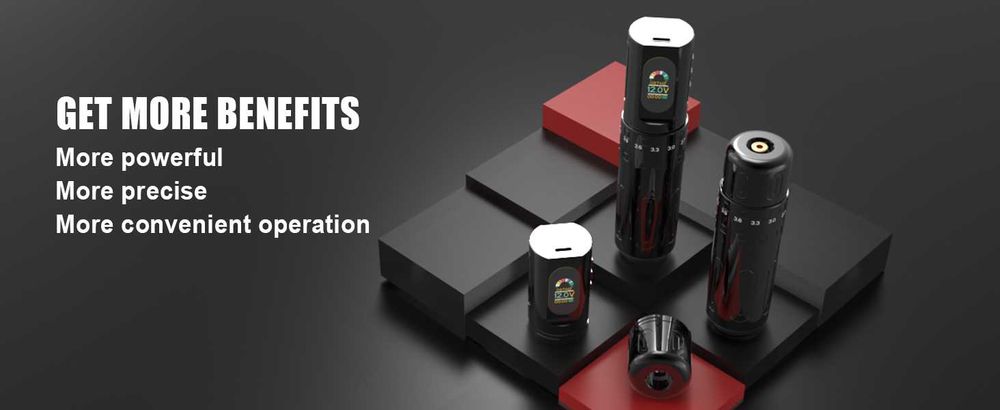 Pomană Aparat de tatuat Yilong F8 Multistroke 2.4 - 4.5 mm Strong Hit + Motor, + Dot Mode